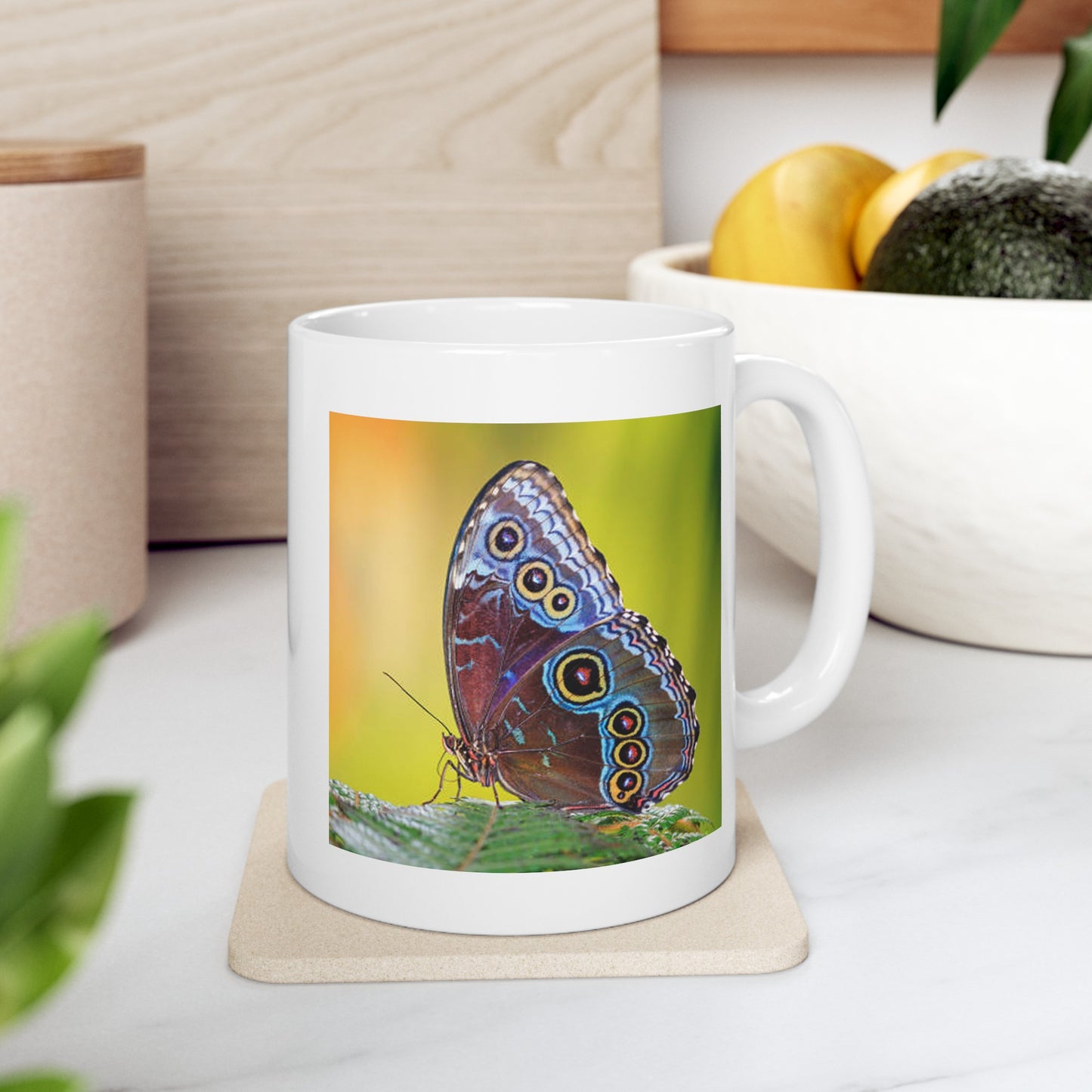 Real Butterfly 10 / 11 oz., Ceramic Mug