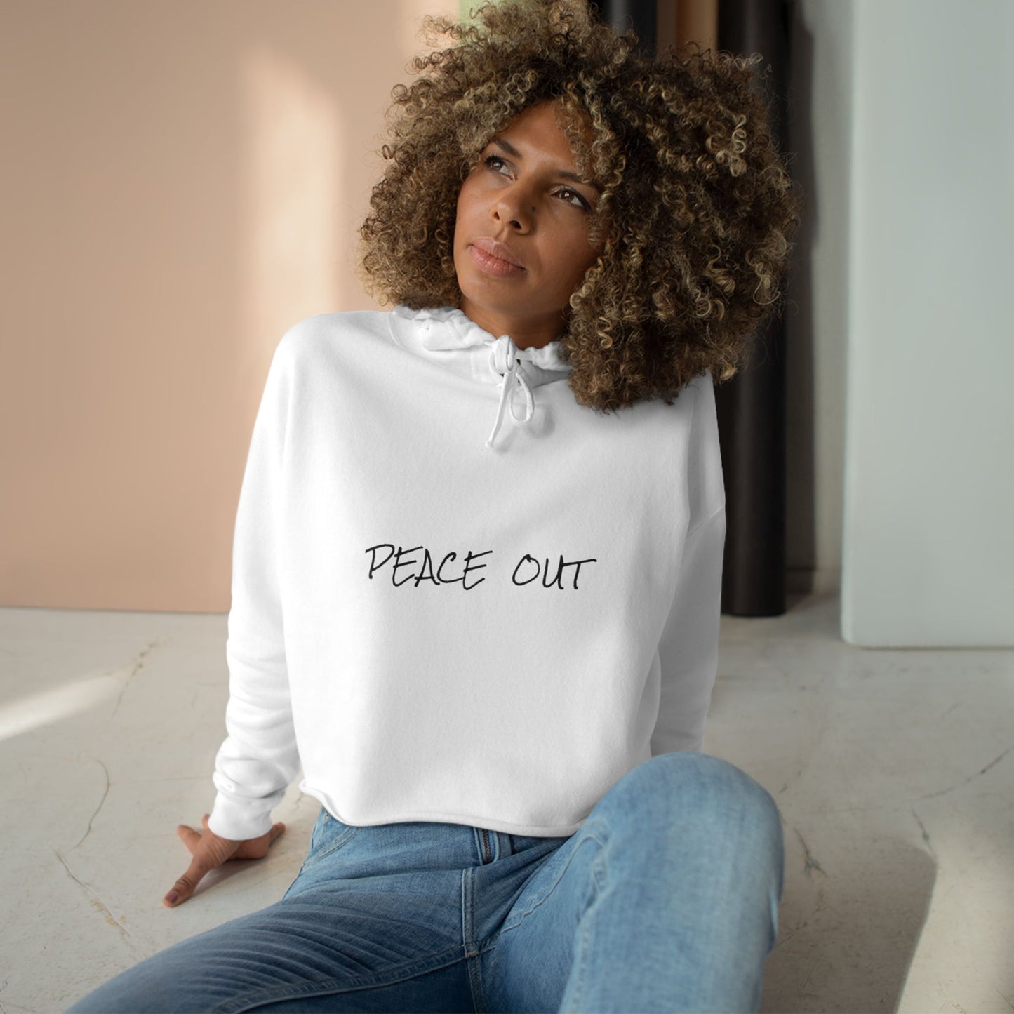 Crop Hoodie -Peace Out