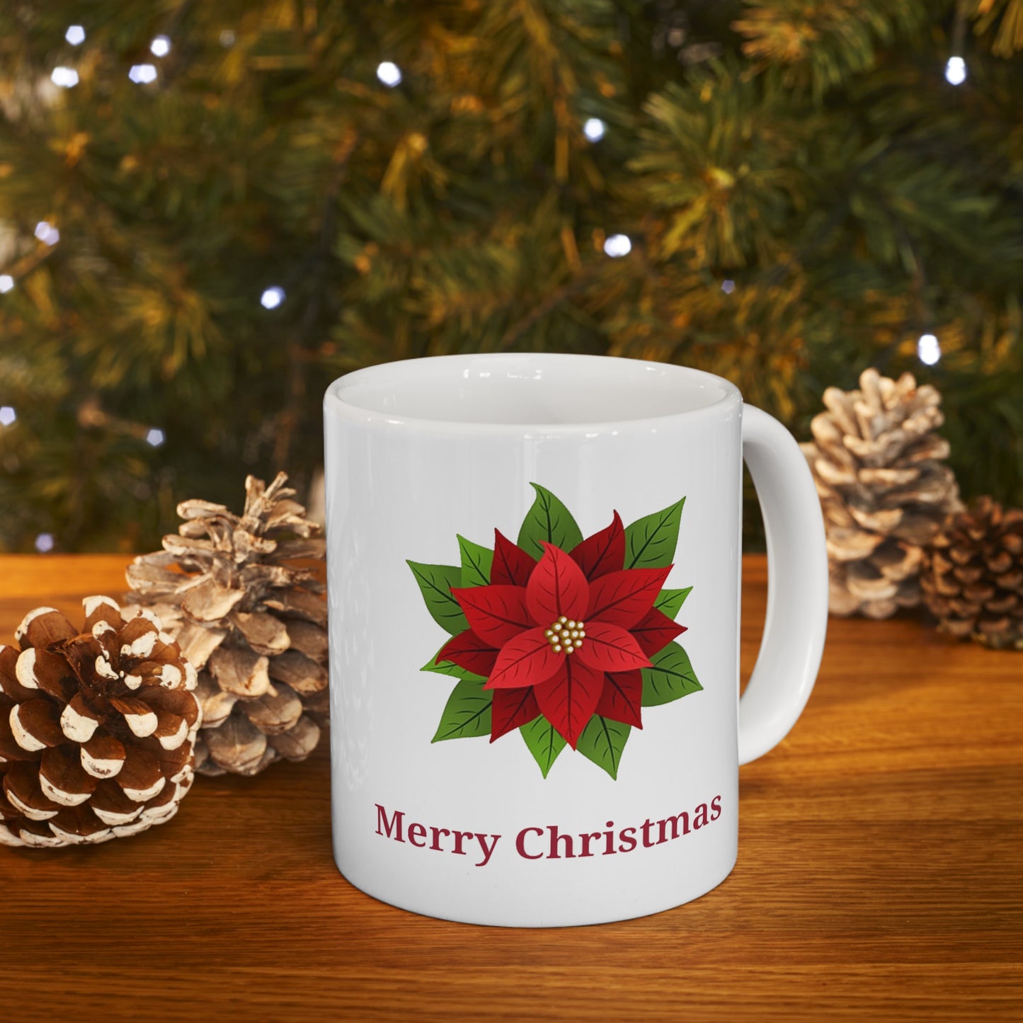 Christmas Flower /Ceramic Mug, 11oz