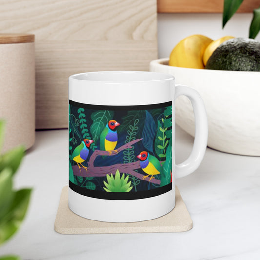 Three Birds  /Ceramic Mug- 11 oz.