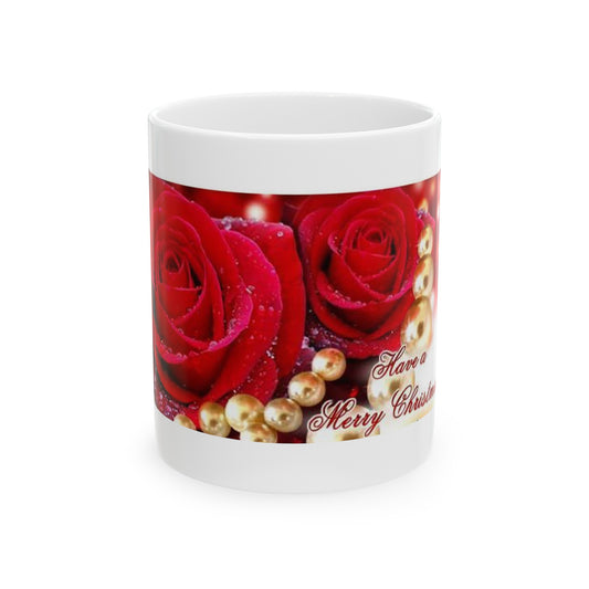 Christmas Roses /Ceramic Mug, 11oz