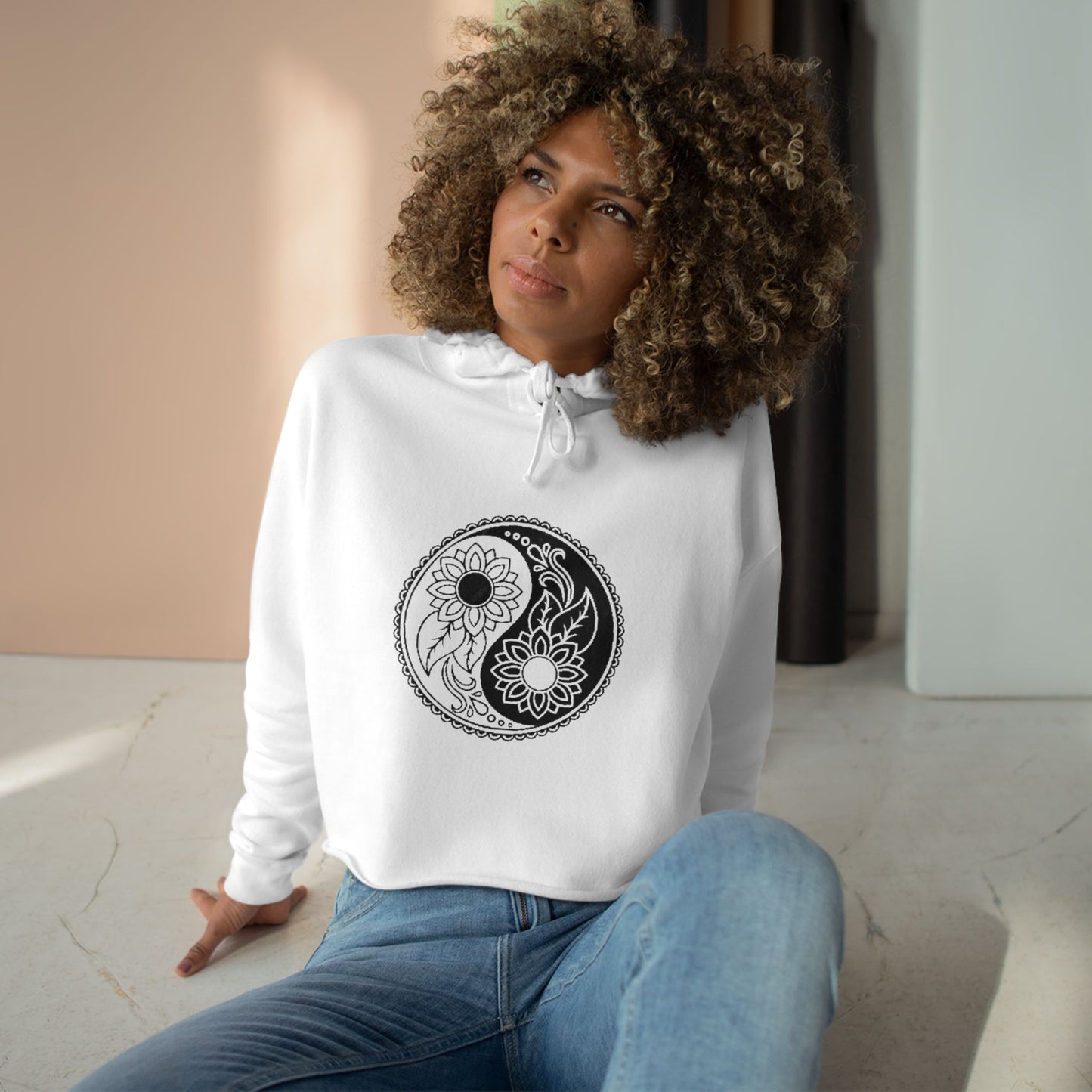 Crop Hoodie - Yin Yang